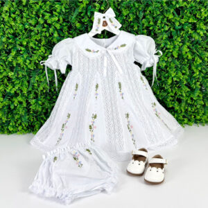 Vestido Renda Paraibana Bordado Com Acessórios