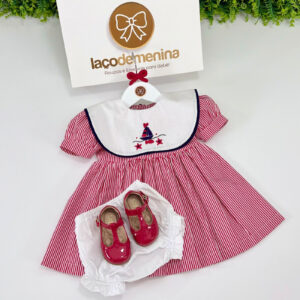 Vestido Náutica Clássico Listrado