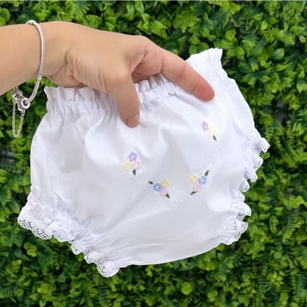 Vestido Batizado Melissa Bordado Floral com Calcinha — imagem 2