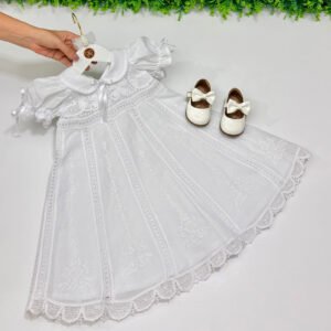 Vestido Batismo Nesga Fina