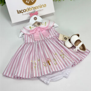 Vestido Giulia Listrado Rosa