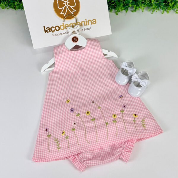 Vestido Trapézio Bordado Jardim — imagem 1