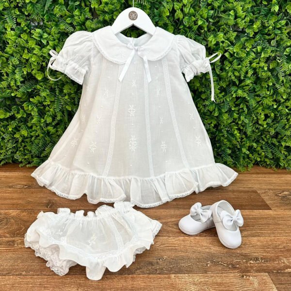 Vestido Batizado Laila com Renda Paraibana Branco — imagem 1