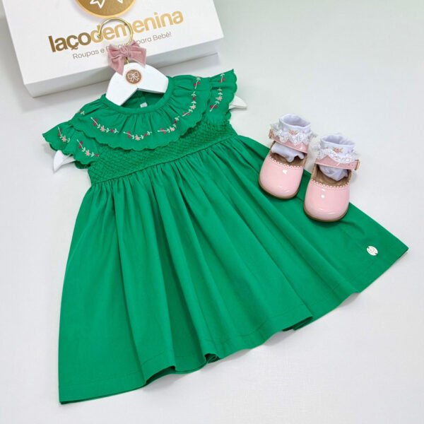 Vestido Kidstar® Verde Tália Bordado — imagem 1