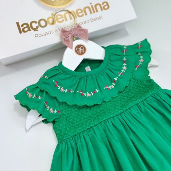Vestido Kidstar® Verde Tália Bordado — imagem 2