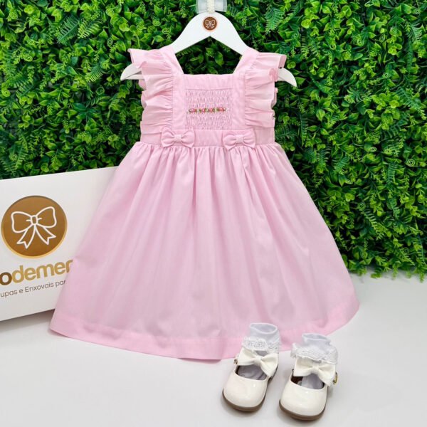 Vestido Celine Rosa Bordado Rococó — imagem 1