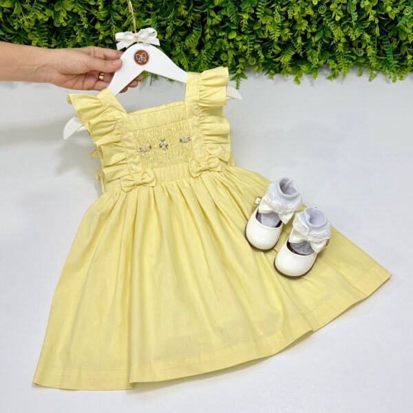 Vestido Celine Amarelo Bordado Rococó — imagem 1