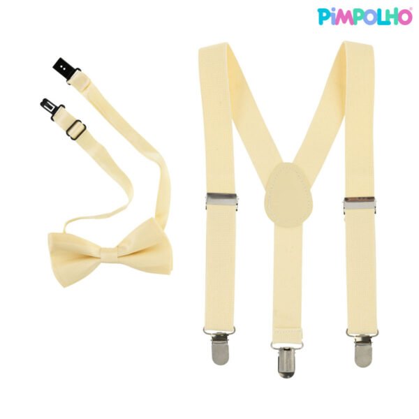 Kit Suspensório e Gravata Pimpolho® Bege — imagem 1