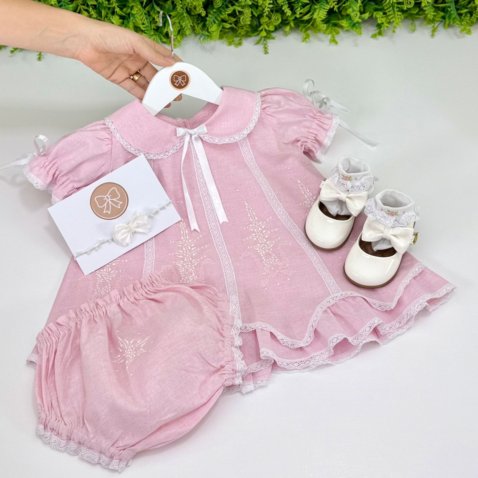 Vestido Maju Rosa Renda Paraibana