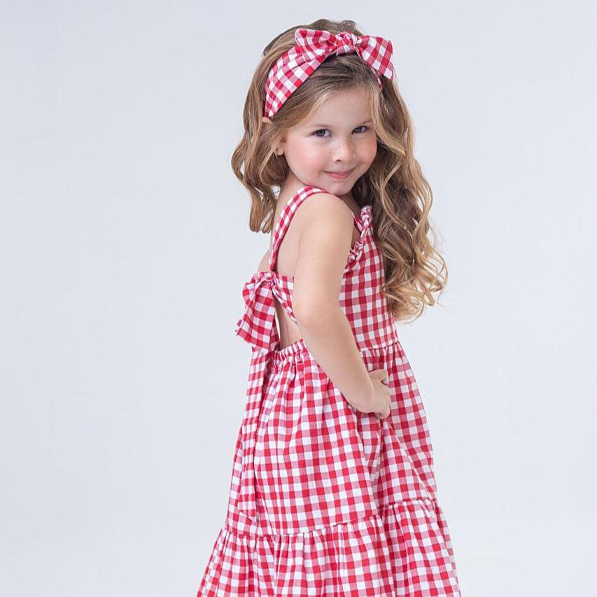 Vestido Lívia Xadrez Vermelho