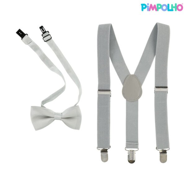 Kit Suspensório e Gravata Pimpolho® Cinza — imagem 1
