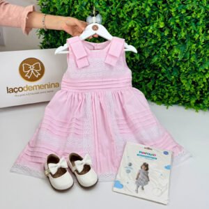 Vestido Sofie Rosa Renda Paraibana