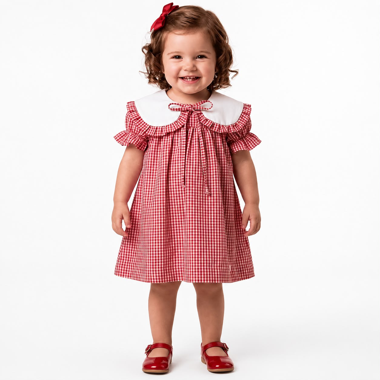 Vestido Carol Xadrez Vermelho