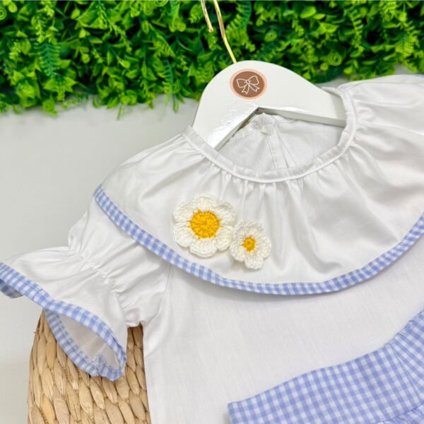 Conjunto Luiza Xadrez Azul Florzinhas — imagem 2