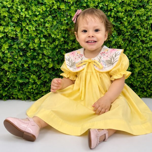 Vestido Luna Amarelo Golinha Floral — imagem 1