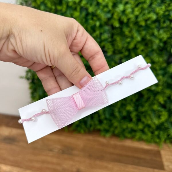 Tiarinha Crinol Rosa com Pérola — imagem 1