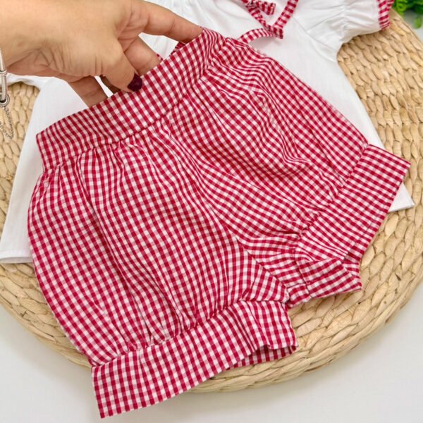 Conjunto Luiza Xadrez Vermelho Cerejinha — imagem 2