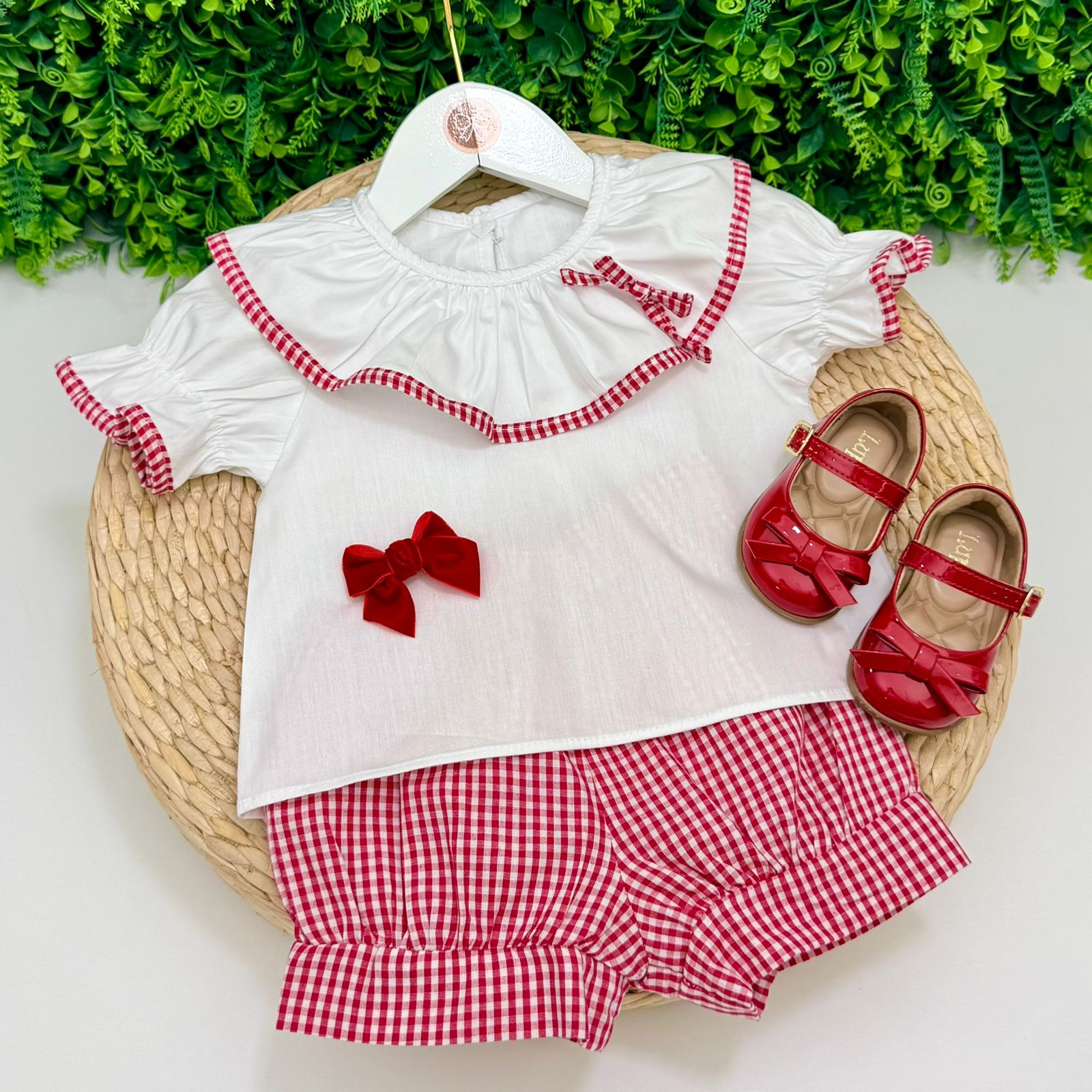 Conjunto Luiza Xadrez Vermelho