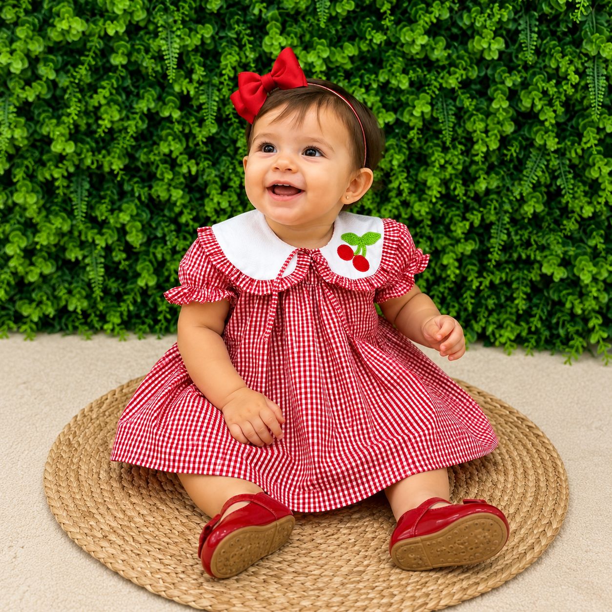 Vestido Carol Xadrez Vermelho