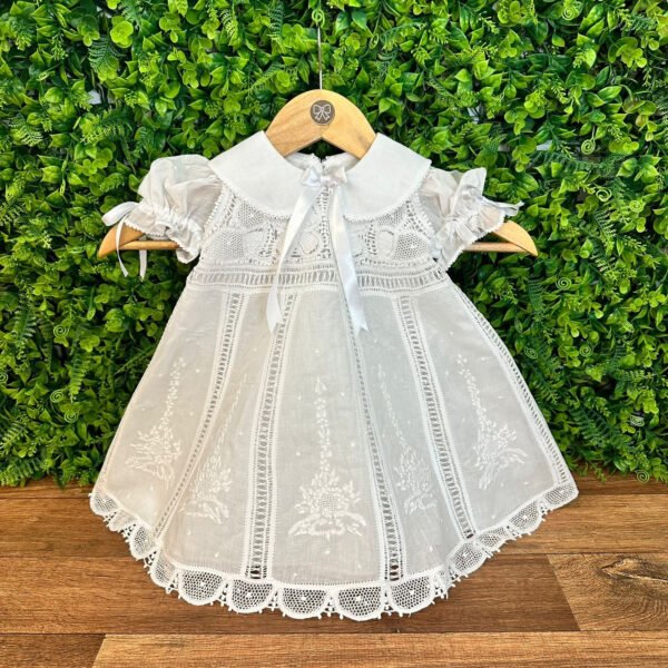 Vestido Renascença Nesga Fina Bordado Manual — imagem 1