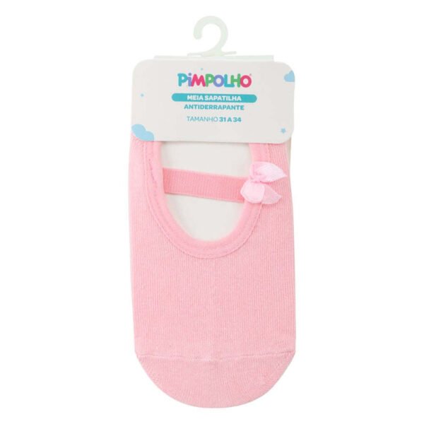 Meia Sapatilha Pimpolho® Antiderrapante Rosa — imagem 3