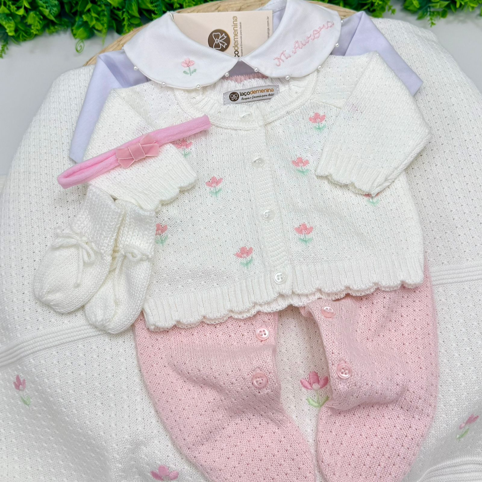 Saída Maternidade Aurora Off-White Personalizada