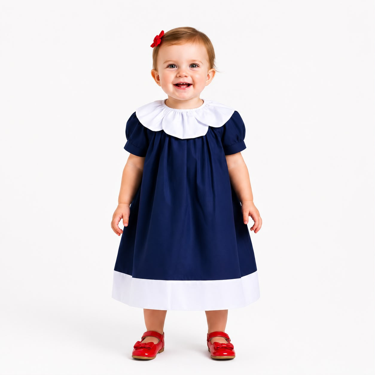 Vestido Flora Azul Marinho