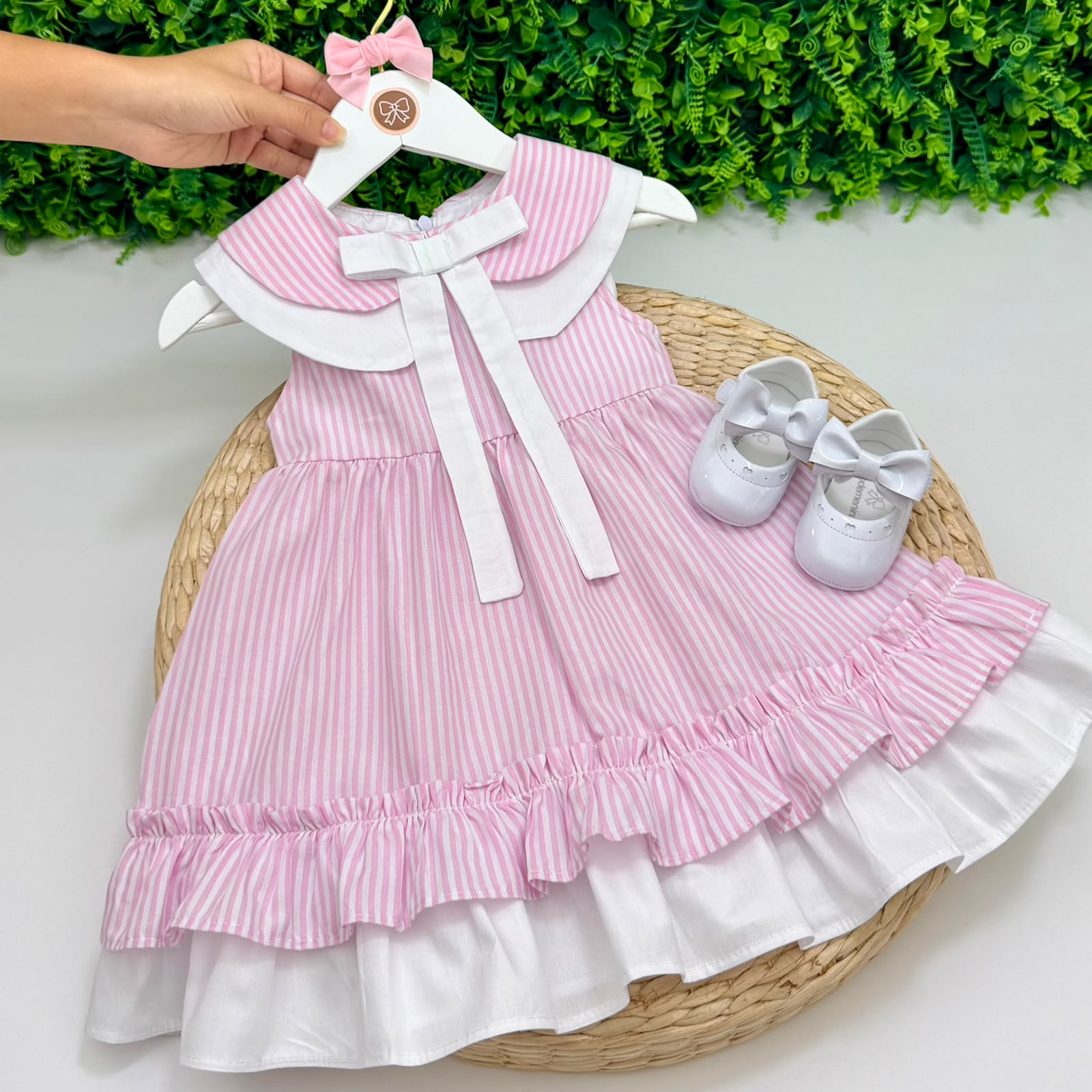 Vestido Olivia Listrado Rosa