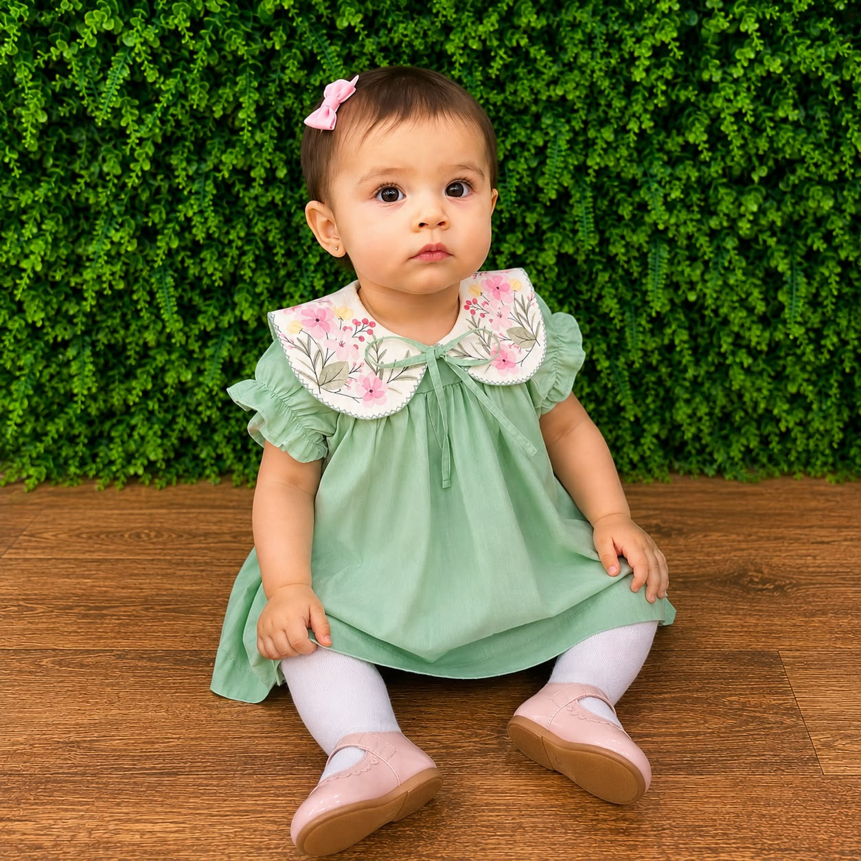 Vestido Luna Verde Golinha Floral