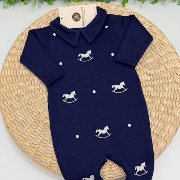 Saída Maternidade Azul Marinho Kidstar® Cavalinhos — imagem 2