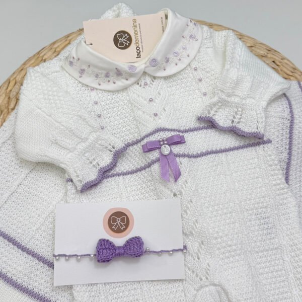 Saída Maternidade Isabele Off-White e Lavanda — imagem 3