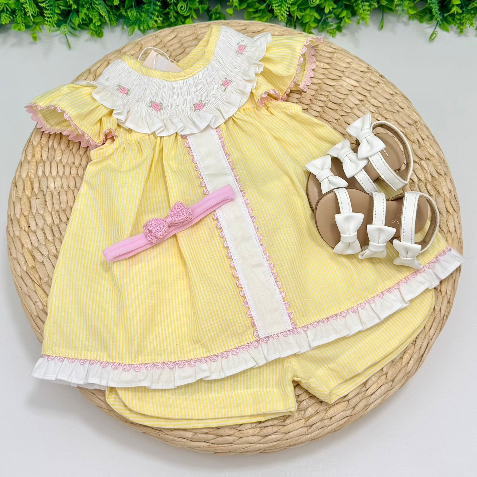 Conjunto Francis Listrado Amarelo