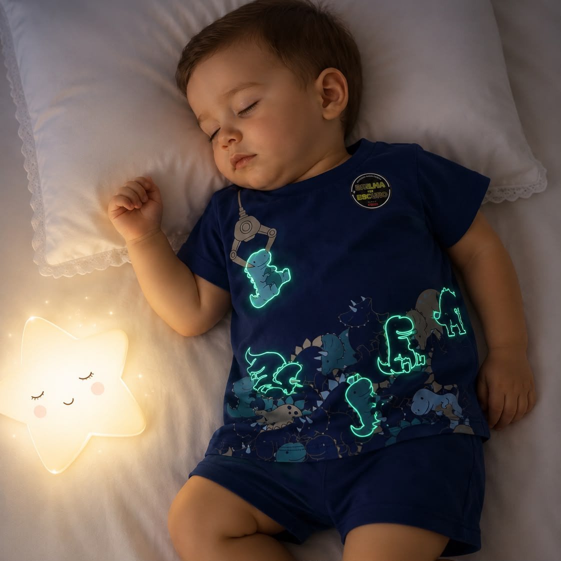 Pijama Dinossauros Azul Marinho