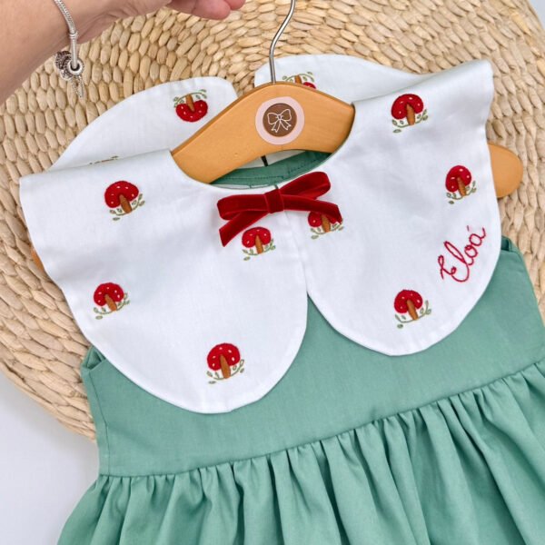 Vestido Helena Gola Bordada Cogumelos - Encomenda — imagem 3