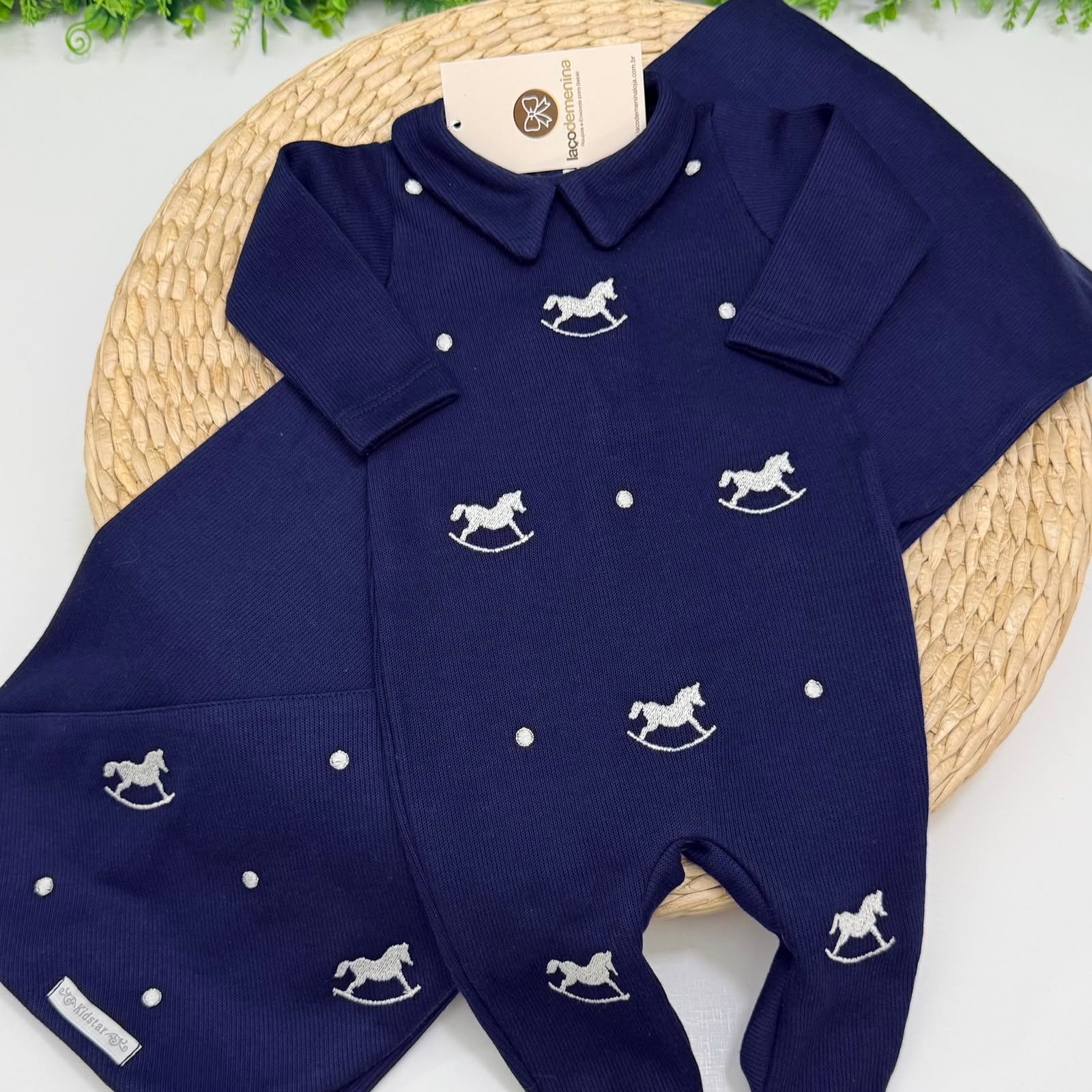 Saída Maternidade Azul Marinho Kidstar® Cavalinhos