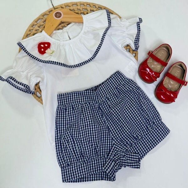 Conjunto Luiza Xadrez Azul Marinho — imagem 1