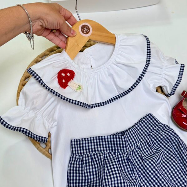 Conjunto Luiza Xadrez Azul Marinho — imagem 2
