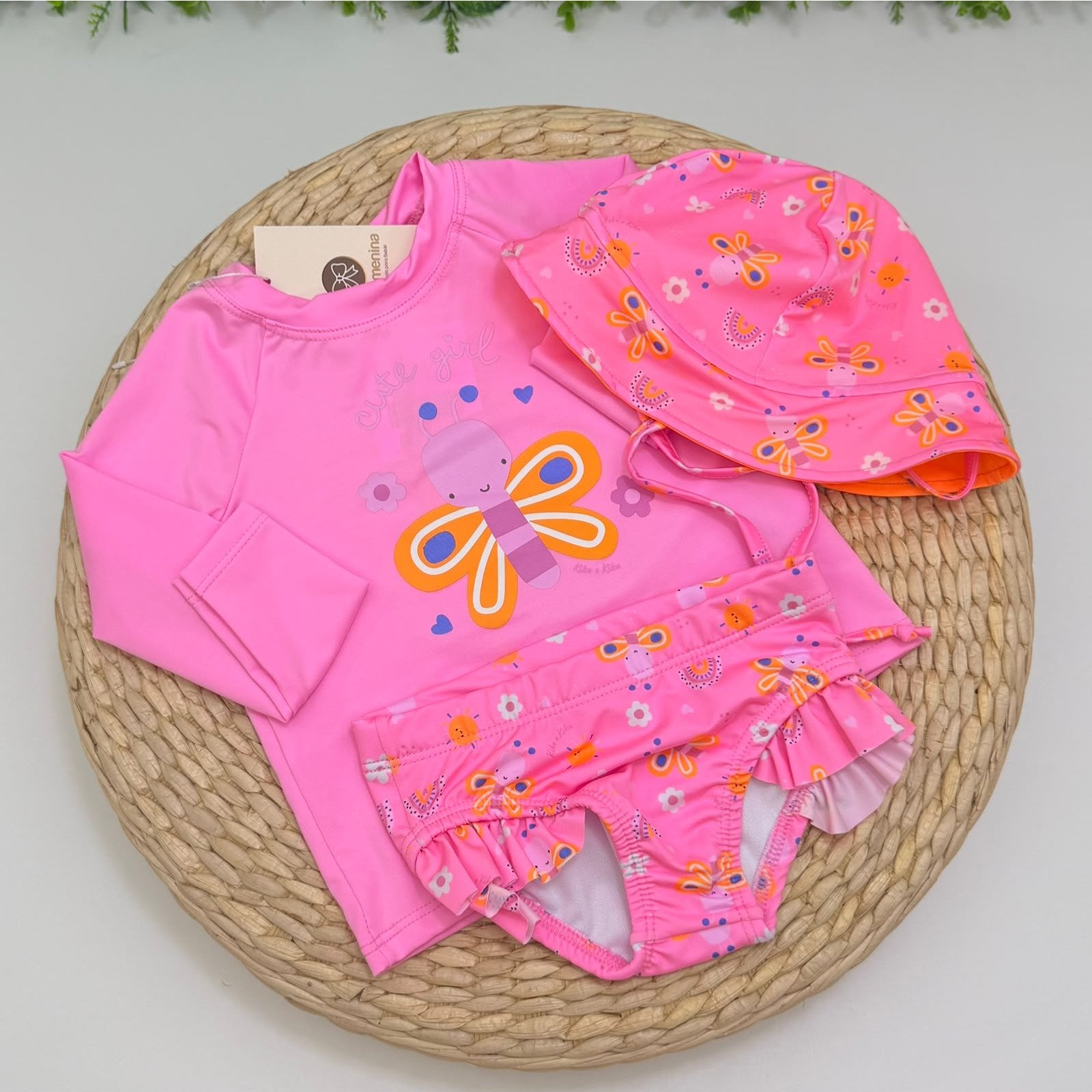 Conjunto Proteção UV Butterfly Rosa