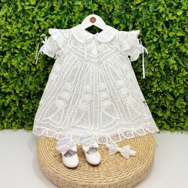 Vestido Mila Renda Renascença Branco — imagem 1