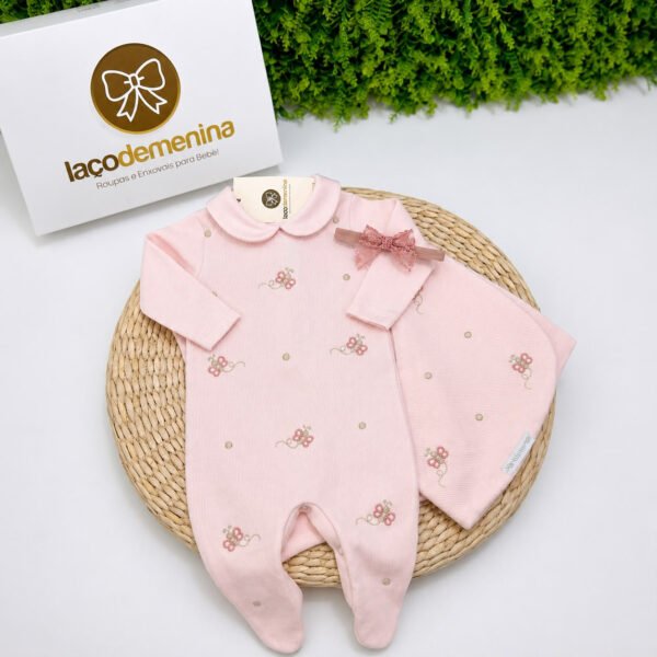 Saída Maternidade Tricotil Rosa Kidstar® Borboletas — imagem 2