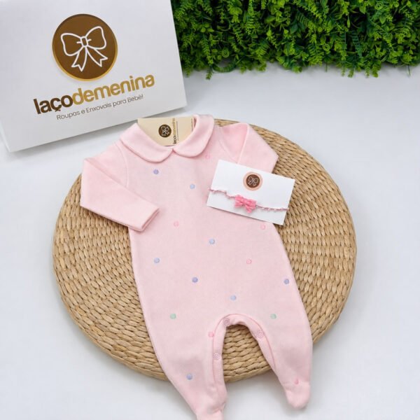 MacacãoTricotil Rosa Poá Kidstar® — imagem 2