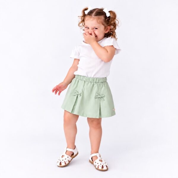 Short-saia Anjos Baby® Linho Verde — imagem 3