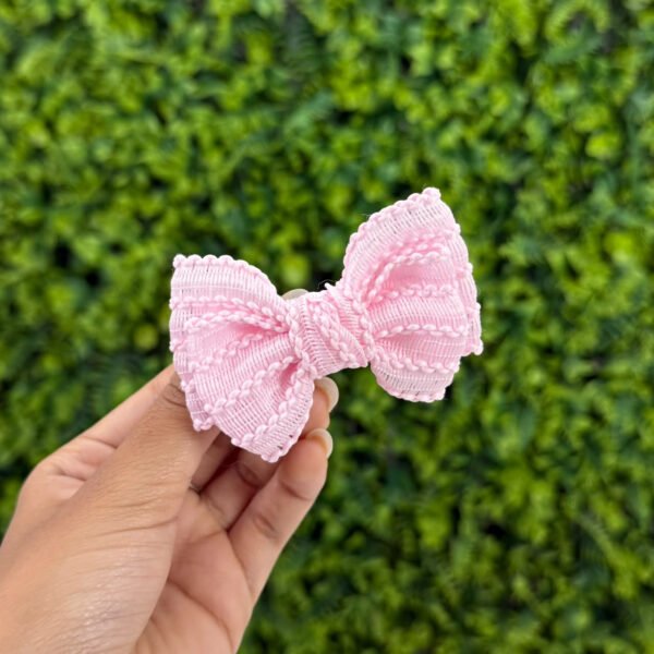 Laço de Cabelo Infantil Rosa Claro Trançado — imagem 1