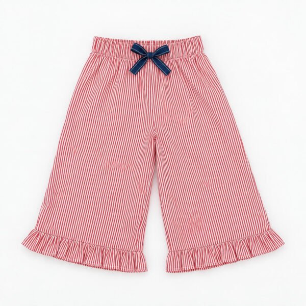Conjunto Infantil Feminino Listrado Vermelho — imagem 3