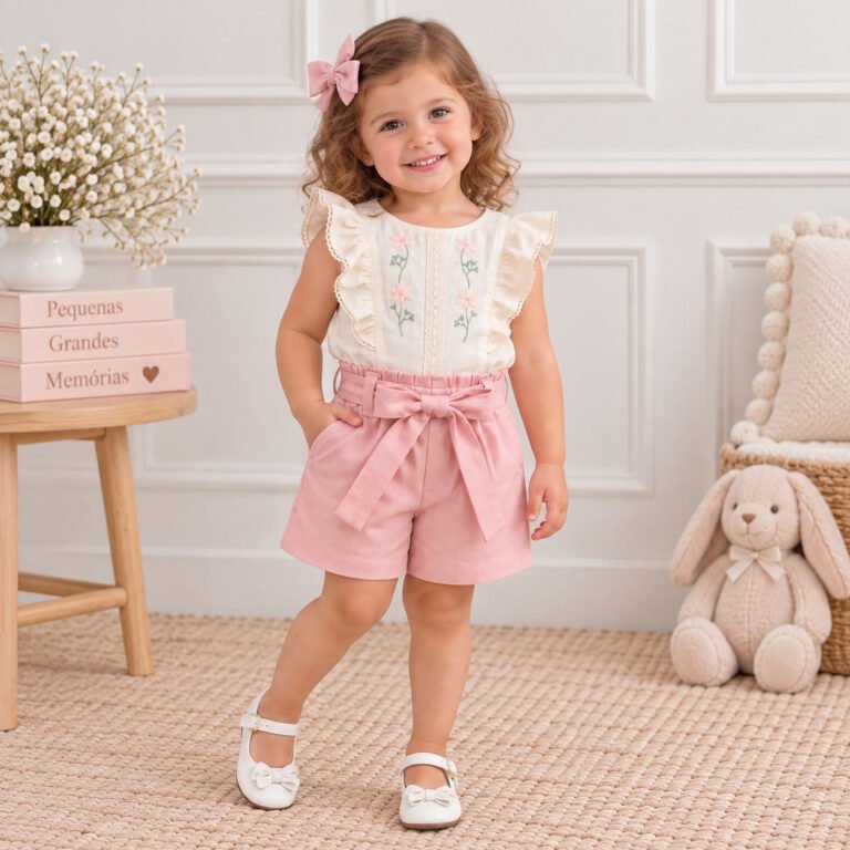 Conjunto Infantil Laura em Linho