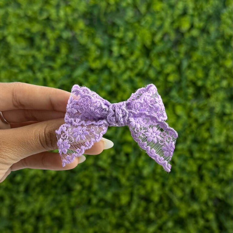 Laço de Cabelo Infantil Lavanda em Renda