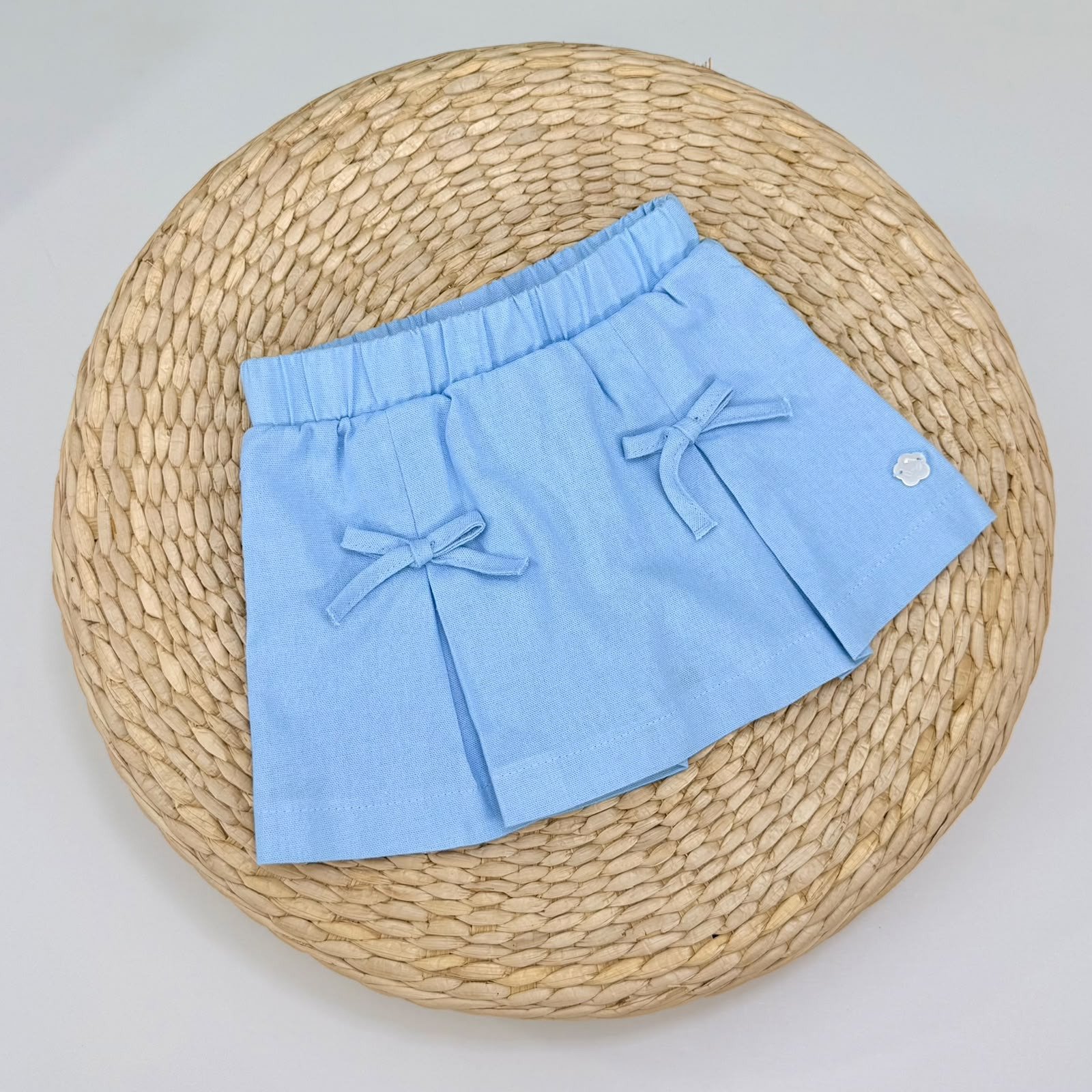 Short-saia Anjos Baby® Linho Azul