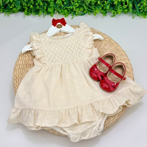 Vestido Body Infantil Feminino Helen Linho Cru — imagem 2