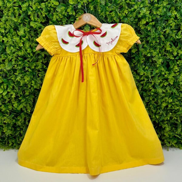 Vestido Festa Infantil Melancia com Laço - Encomenda — imagem 1