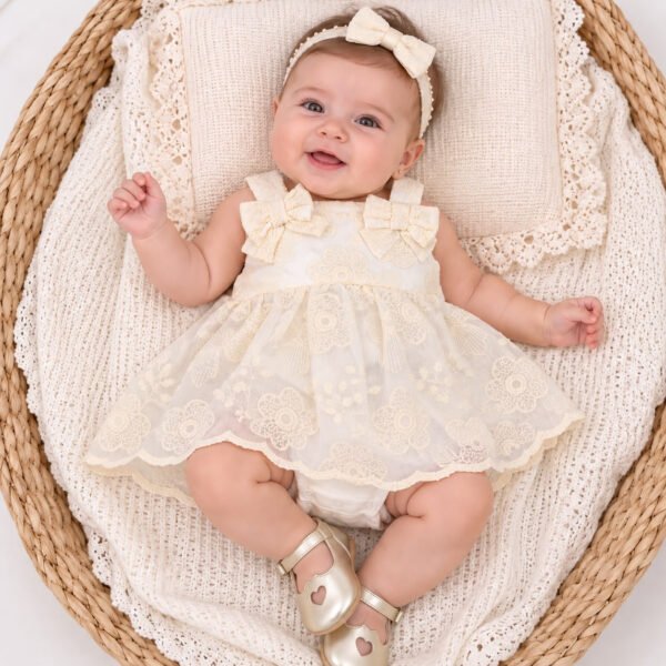 Vestido Body Infantil Yasmin Off-White — imagem 1